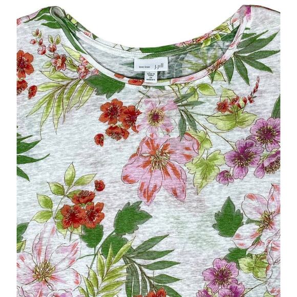 J. Jill Love Linen Flower Garden Tee 2X Lightweight Breathable Summer Vacation - Picture 3 of 11